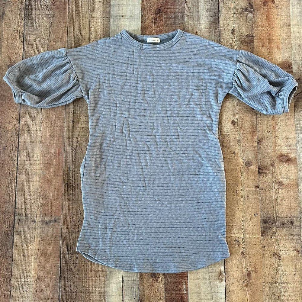 Ginger G gray half sleeve tunic top women's medium
